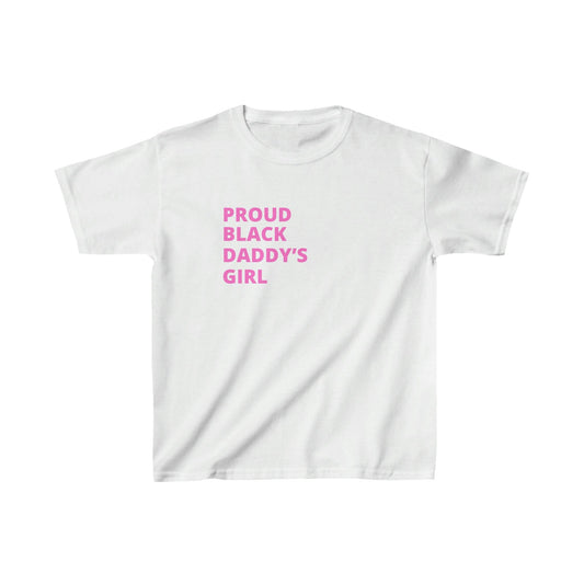 Proud Black Daddy's Girl ™ | Kid's White Tee